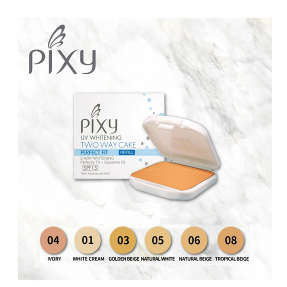 PIXY TWO WAY CAKE PERFECT FIT REFFIL NATURAL WHITE
